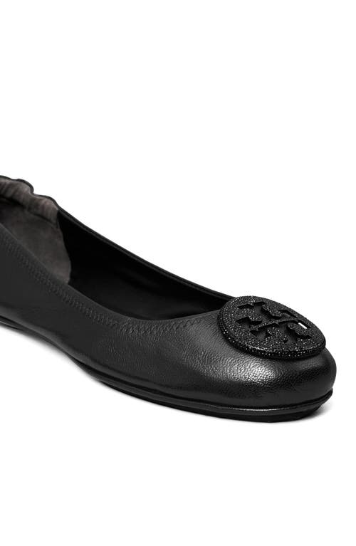 Tory Burch Minnie Travel Pavé Ballet Flat In Black