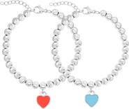 Donatello Gian 2 Pack Heart Charm Bracelets