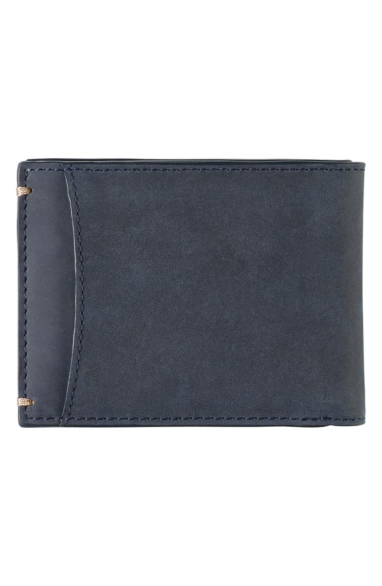 Johnston & Murphy Jackson Leather Wallet, Alternate, color, Navy Oiled