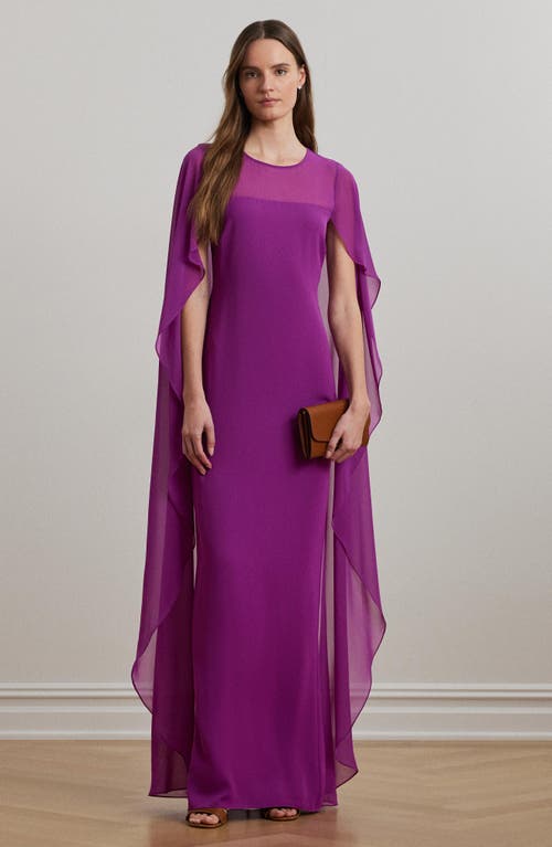 Ralph Lauren Cape Georgette Gown