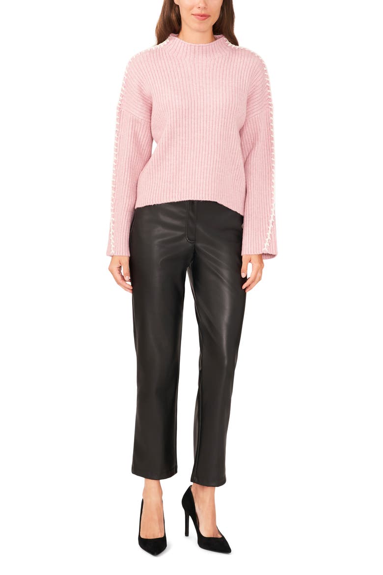 Contrast Stitch Sweater, Alternate, color, ZEPHYR PINK