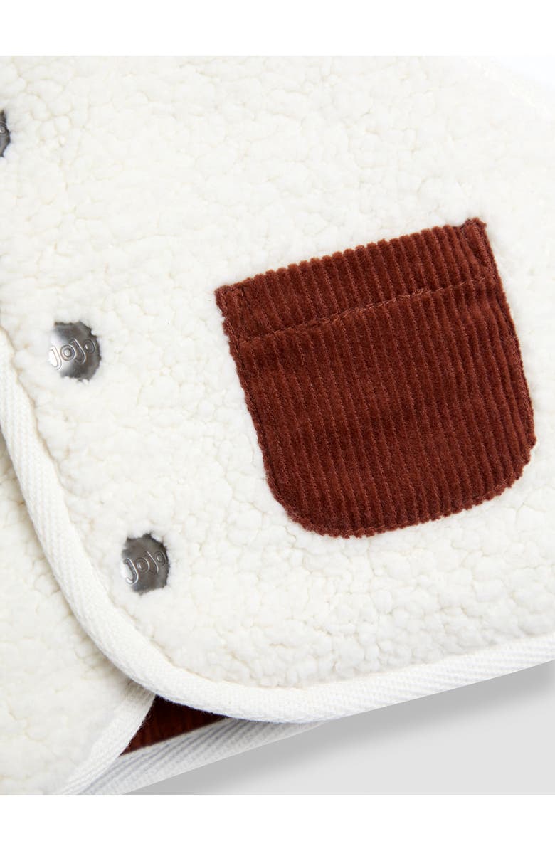 JOJO MAMAN BEBE Long Sleeve T-Shirt, Reversible Teddy Vest & Pants Set, Alternate, color, Brown