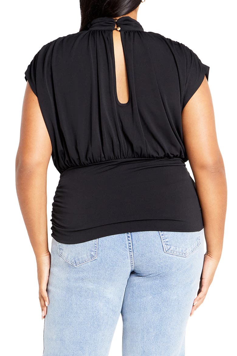 Kamryn Mock Neck Cap Sleeve Top, Alternate, color, BLACK