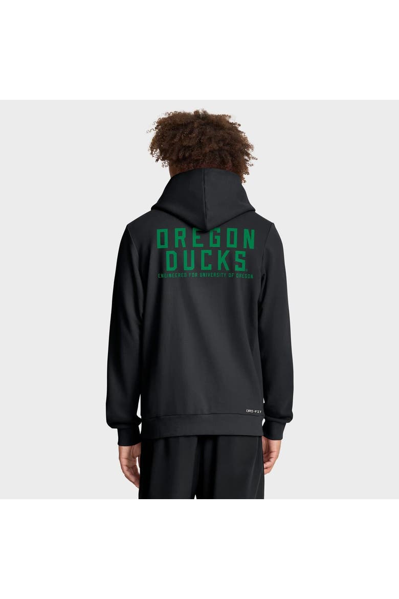 Men's Nike Black Oregon Ducks 2025 Sideline Standard Issue Dri-FIT Full-Zip Hoodie, Alternate, color, Black
