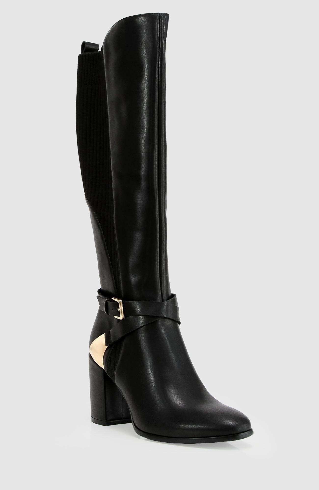 Breton Knee High Boot, Alternate, color, Black