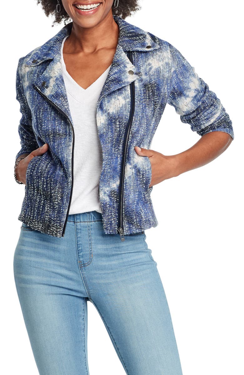 NIC+ZOE Tie Dye Moto Jacket, Main, color,