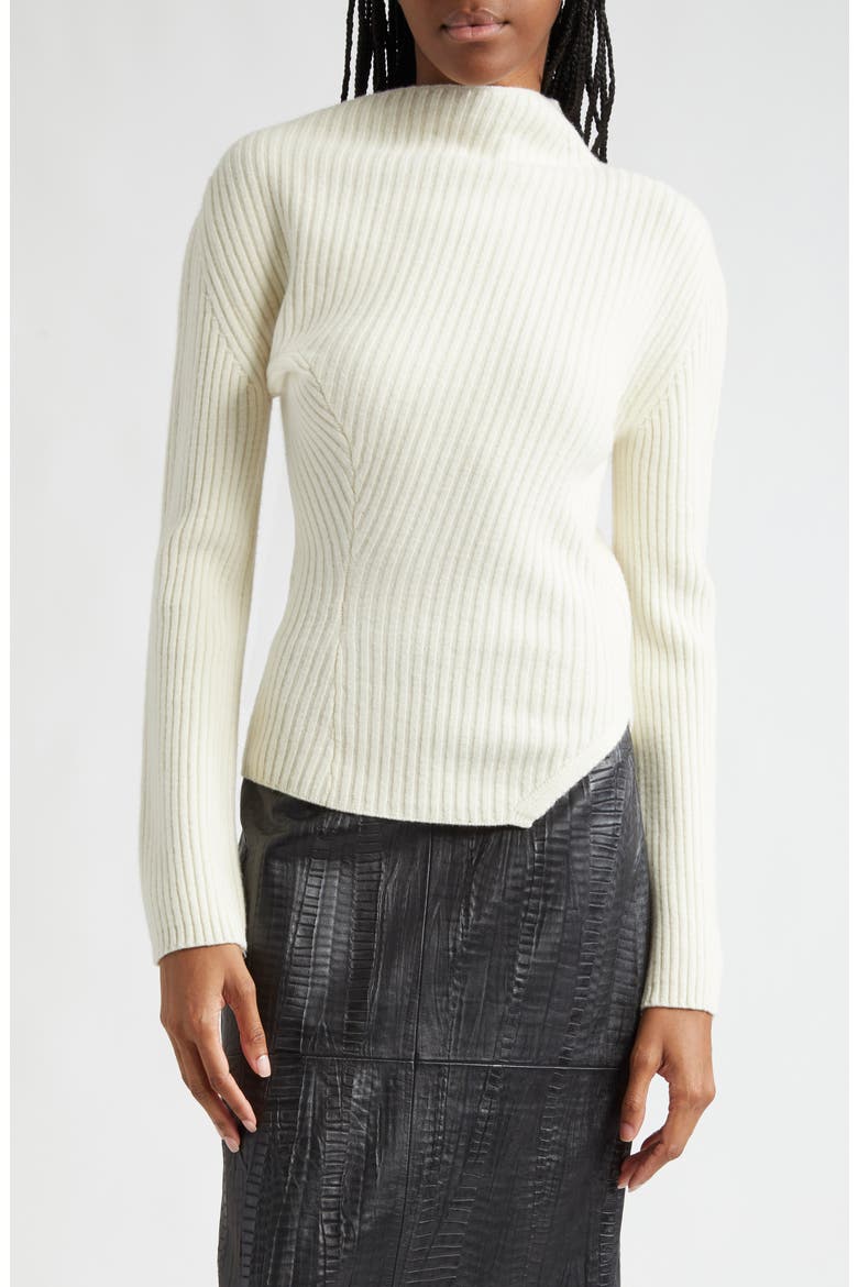 Twisted Rib Wool Sweater, Main, color, OFF WHITE