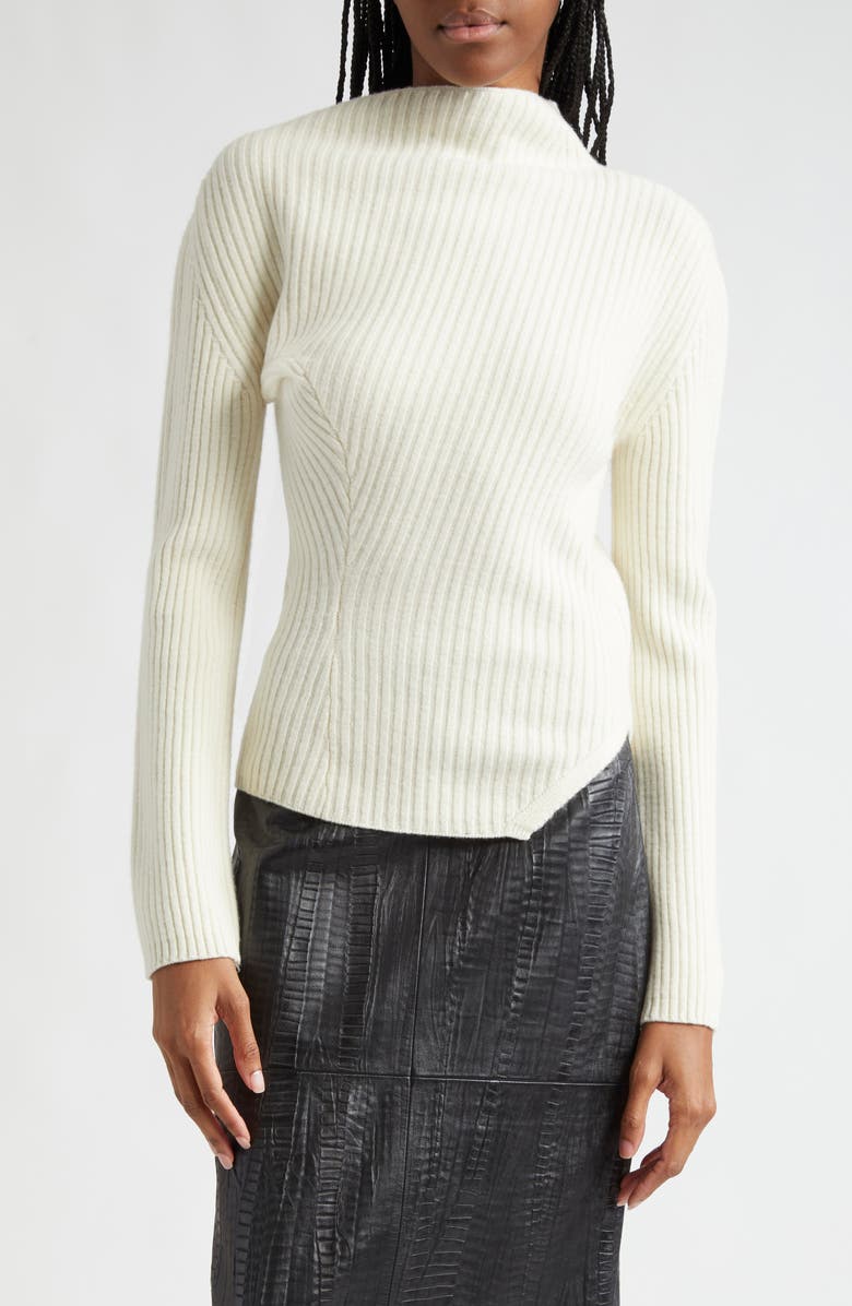 Róhe Twisted Rib Wool Sweater, Main, color, Off White