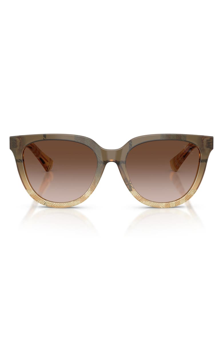 Burberry 53mm Phantos Sunglasses, Main, color, Check Gradient Beige / Brown