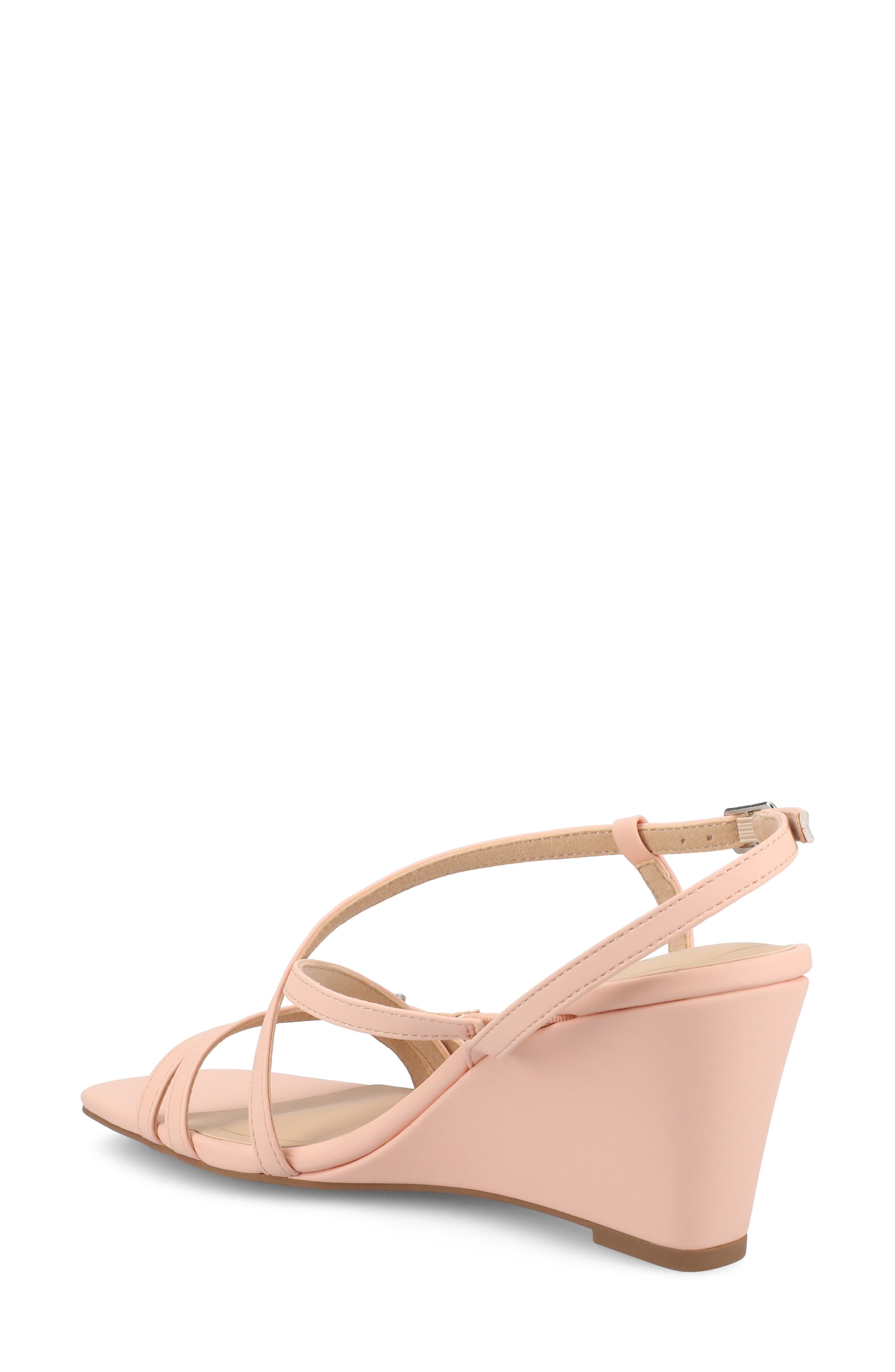 Journee Collection Clinne Wedge Sandal, Alternate, color, Pink