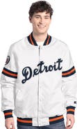 STARTER Men's Starter  White Detroit Tigers Cooperstown Scout Full-Snap Varsity Jacket