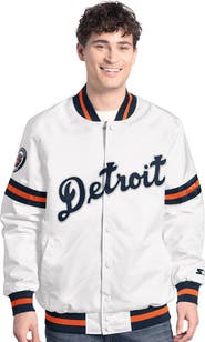 STARTER Men's Starter White Detroit Tigers Cooperstown Scout Full-Snap Varsity Jacket