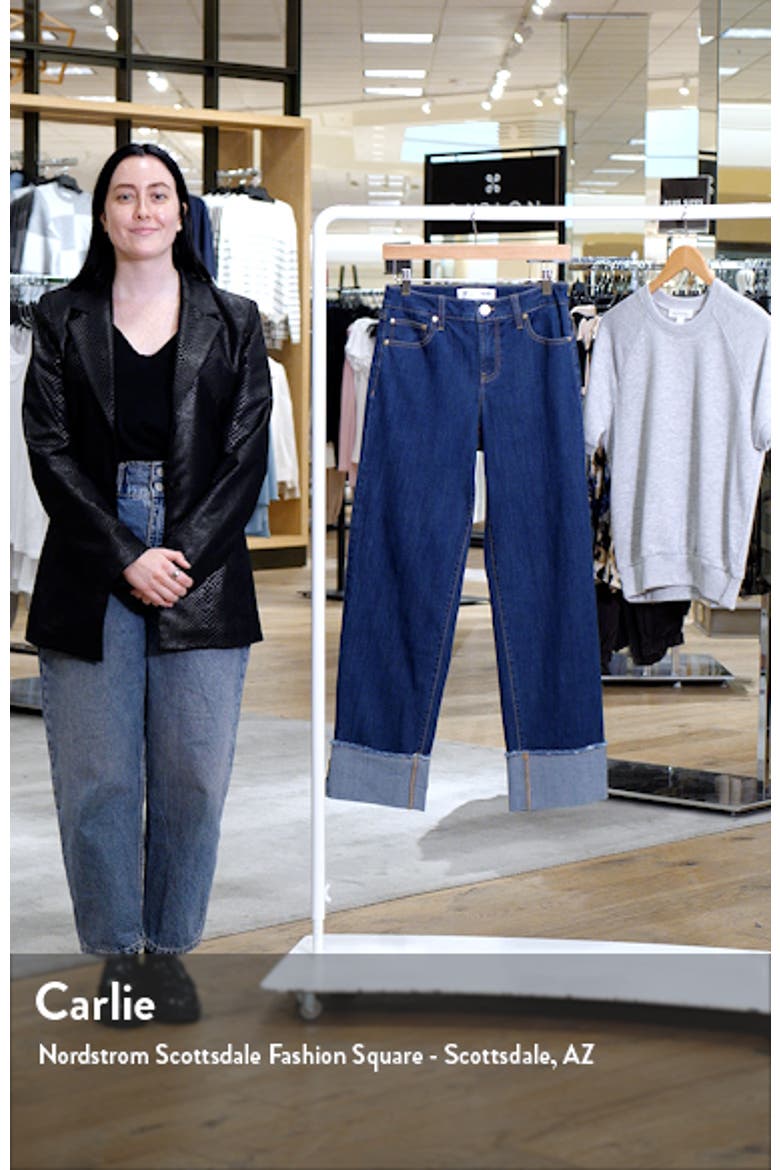 High Waist Cuff Straight Leg Jeans video