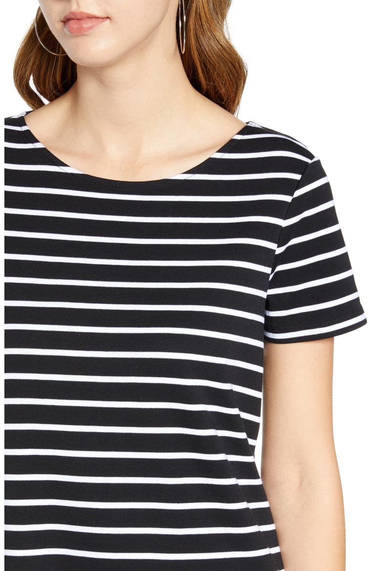 T-Shirt Dress, Alternate, color, BLACK- WHITE STRIPE