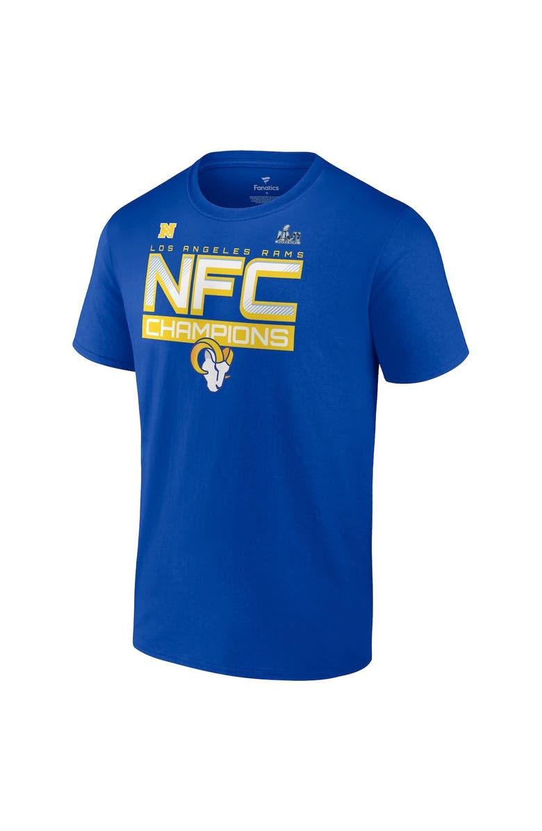 FANATICS Men's Fanatics Branded Royal Los Angeles Rams 2021 NFC Champions Big & Tall Iconic Slant T-Shirt, Alternate, color, 