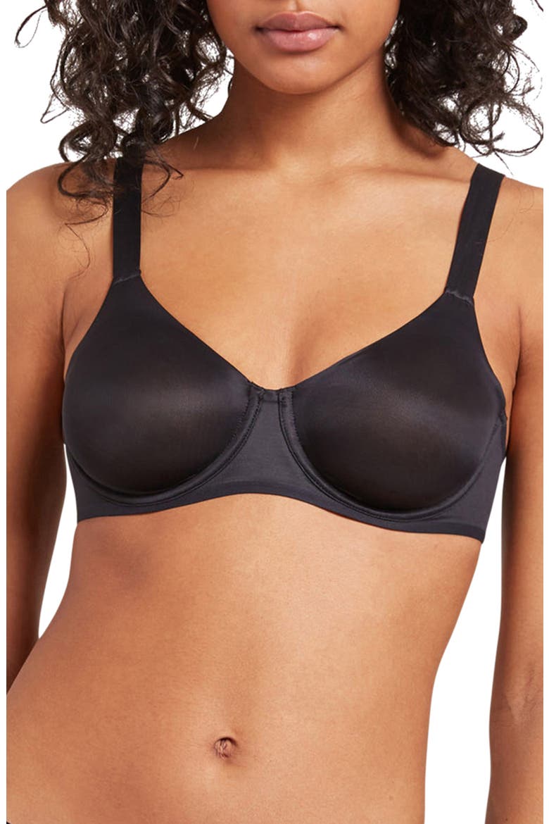 Sheer Touch Underwire T-Shirt Bra, Main, color, BLACK