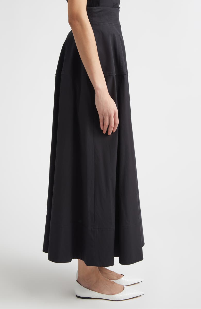 Lela Rose Cotton Blend Stretch Poplin Skirt, Alternate, color, Black