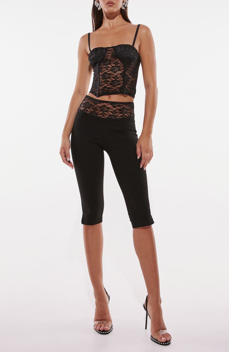 BY.DYLN Melanie Sheer Lace Crop Top, Alternate, color, Black