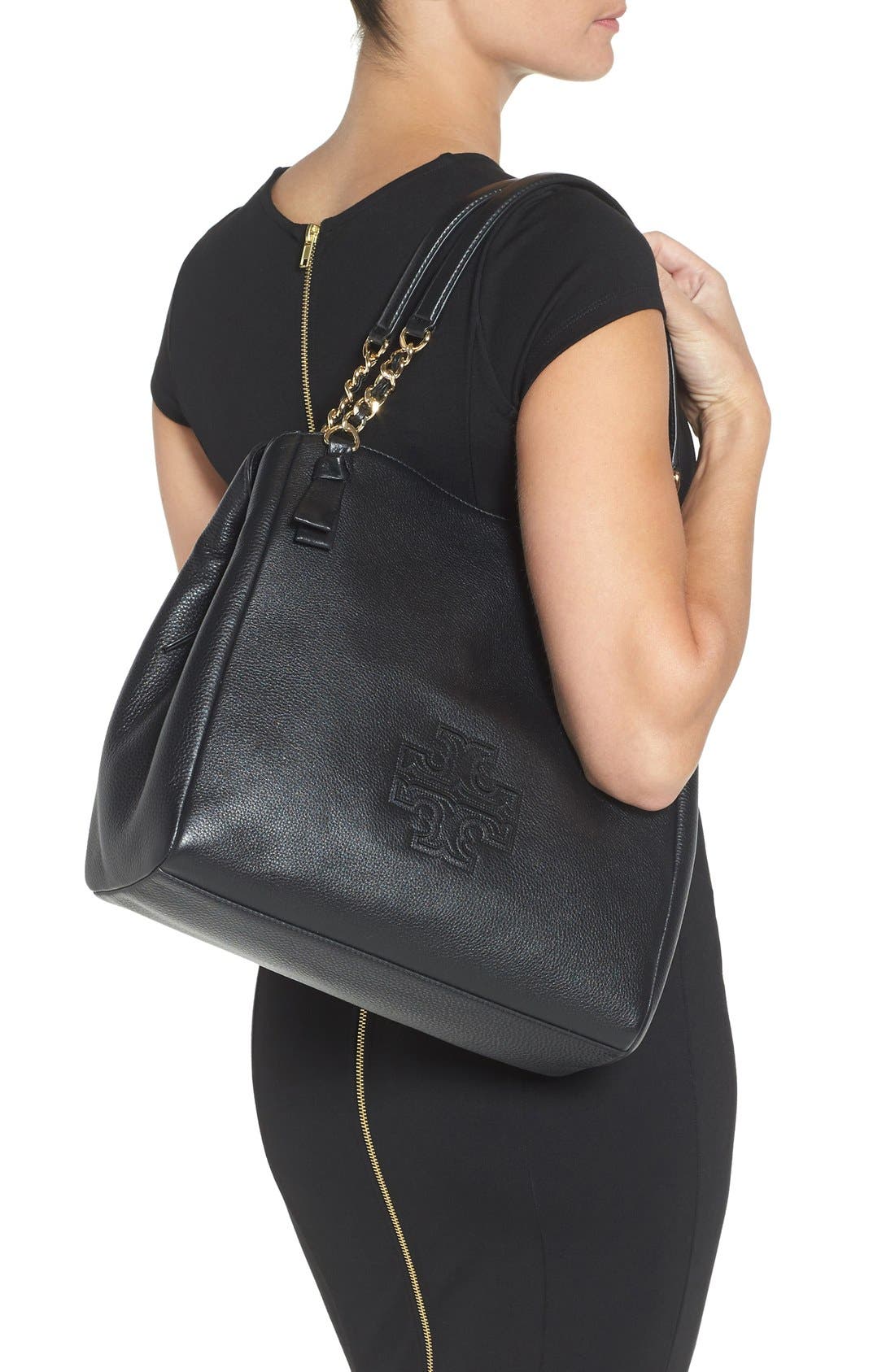 Tory Burch 'Harper' Leather Tote, Alternate, color, 