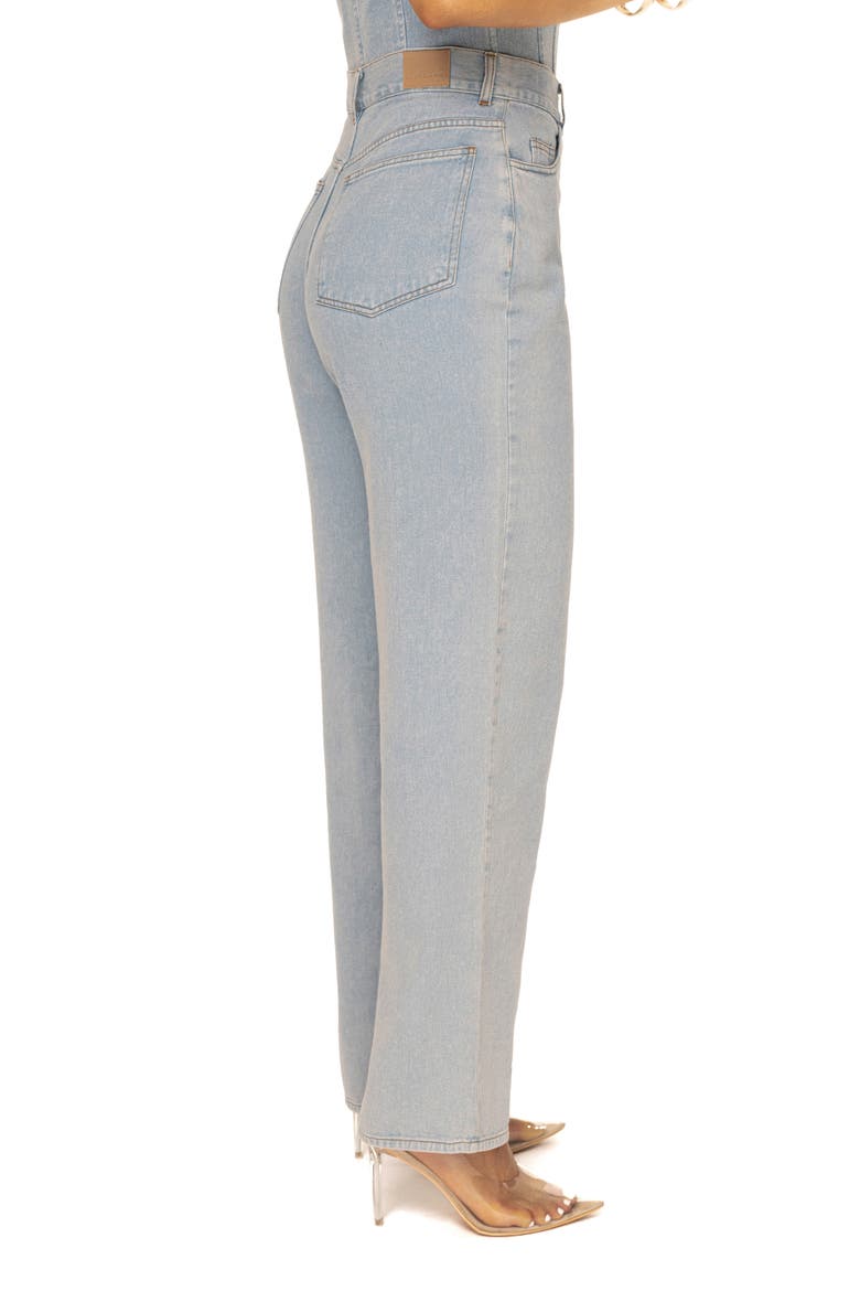 High Waist Straight Leg Jeans, Alternate, color, BLUE