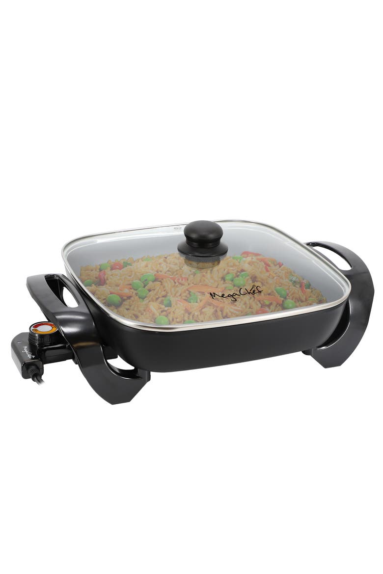 11.81 Inch Electric Skillet with Non-Stick Coating, Main, color, Black
