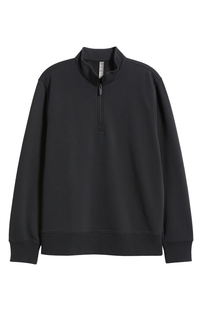 Zella Vital Fleece Quarter Zip Pullover, Alternate, color, Black Caviar