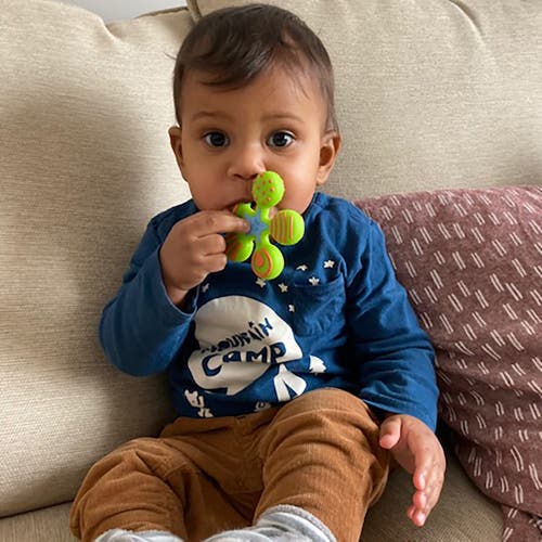 Haba Clutching Toy Star Silicone Teether In Green
