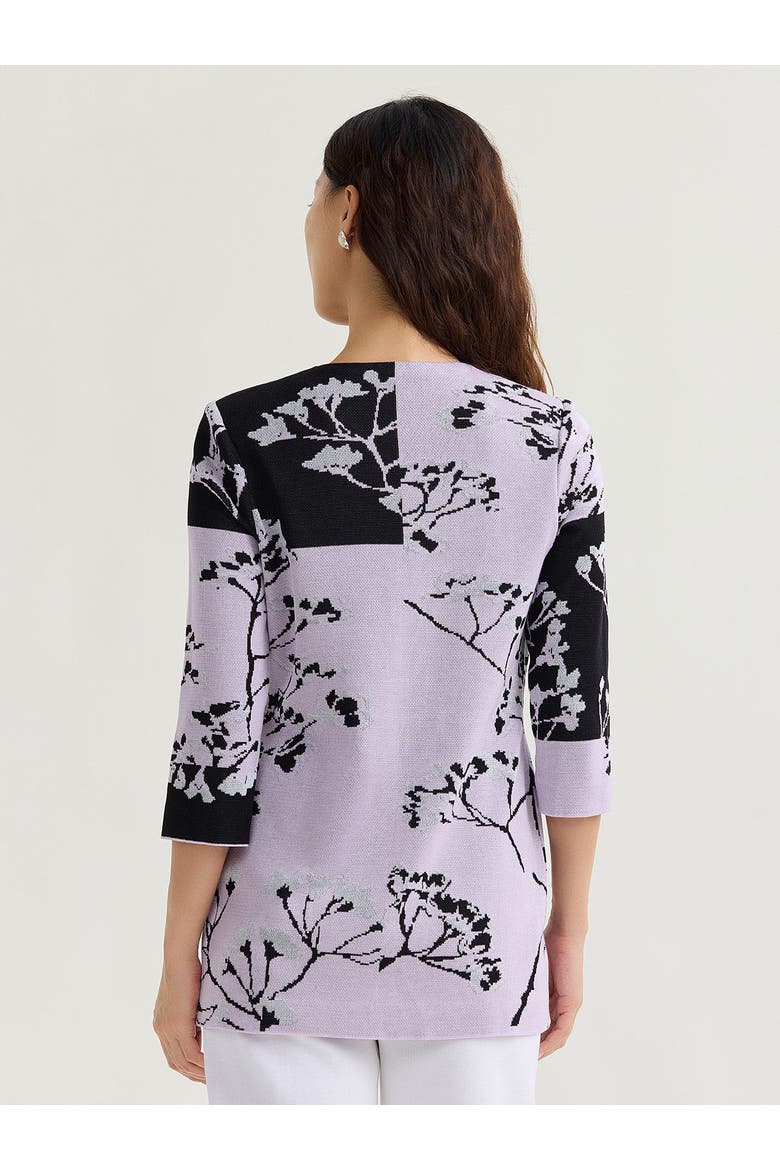 Floral Colorblock Jacquard Knit Jacket, Alternate, color, Hushed Lavender