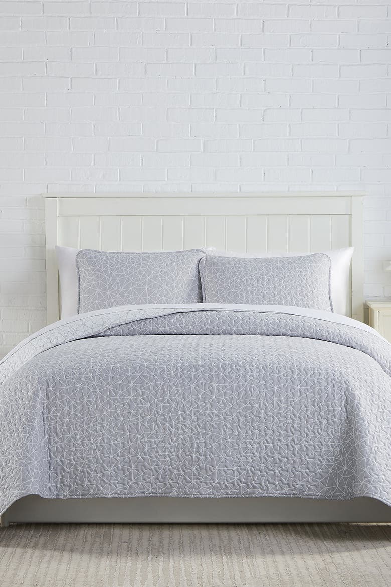 Geometric Maze Oversized Quilt Sets, Alternate, color, GEOMETRIC MAZE GREY