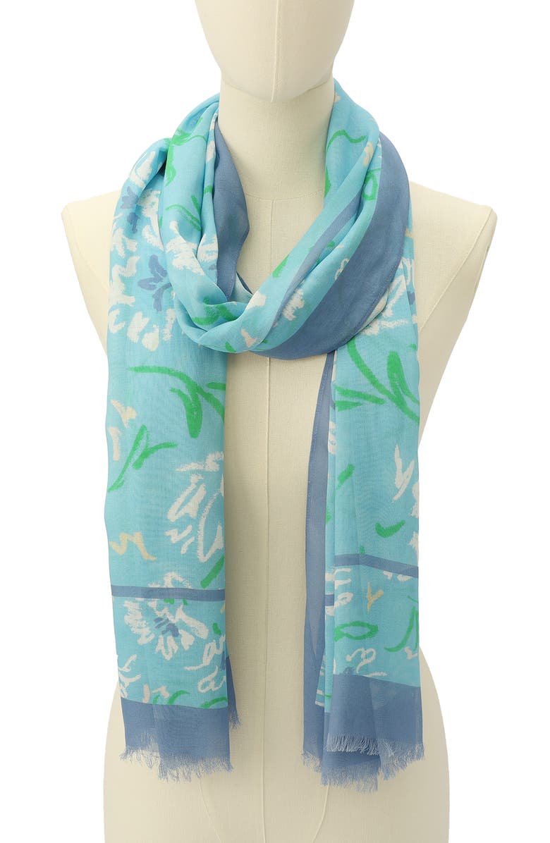 Kate Spade New York lively garden oblong scarf, Alternate, color, Pristine Pool