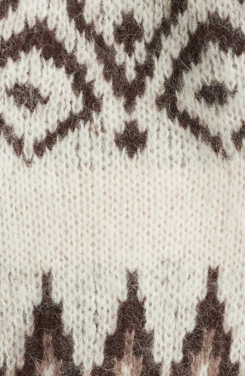 Madewell Fair Isle Wool & Alpaca Blend Sweater, Alternate, color, White And Brown Fair Isle