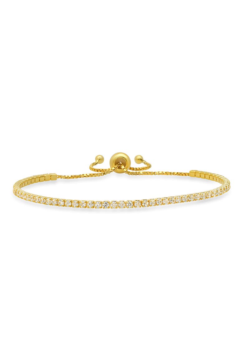 Sterling Silver CZ Slider Bracelet, Main, color, GOLD