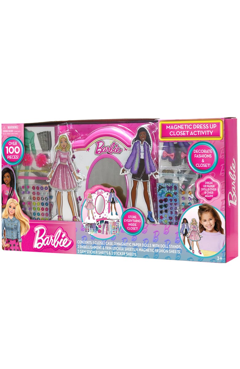 Barbie Magnetic Dress Up Closet Activity, Fashion Design Playset, Kids 3+, Alternate, color, Multicolored