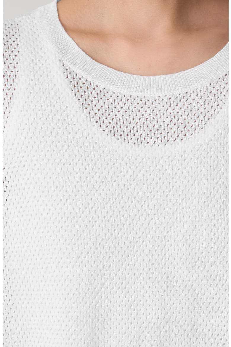 Crewneck Short Sleeve Pointelle Sweater, Alternate, color, WHITE