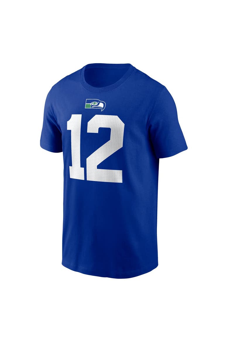Men's Nike 12s Royal Seattle Seahawks Player Name & Number T-Shirt, Alternate, color, Royal