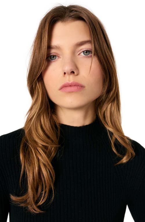 Maje Maude Rib-knit Sweater In Black