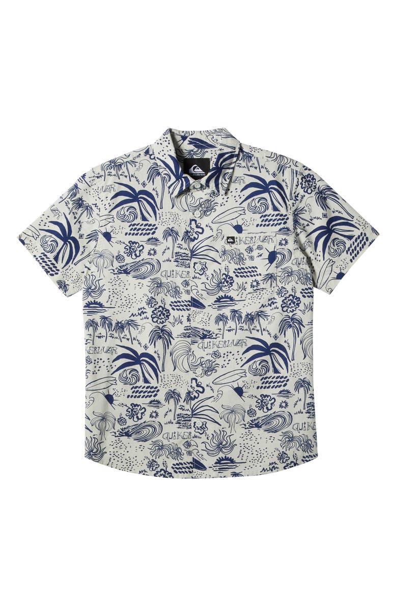 Quiksilver Kids' Aero Flow Classic Short Sleeve Button-Up Shirt, Main, color, 
