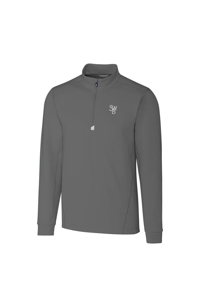 Cutter & Buck Men's Cutter & Buck  Gray Scranton Wilkes-Barre RailRiders Big & Tall Traverse Stretch Quarter-Zip Top, Alternate, color, 