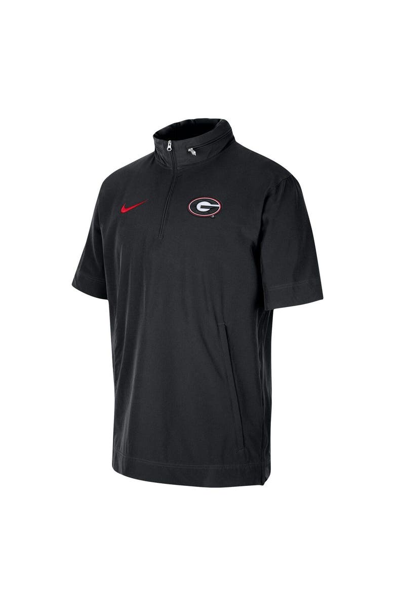 Nike Men's Nike Black Georgia Bulldogs Coaches Half-Zip Short Sleeve Jacket, Alternate, color, 