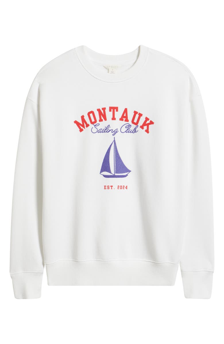 Caslon<sup>®</sup> Embroidered Montauk Sailing Graphic Sweatshirt, Alternate, color, White Montauk Sailing