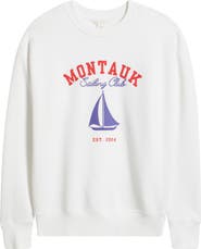 Caslon® Embroidered Montauk Sailing Graphic Sweatshirt