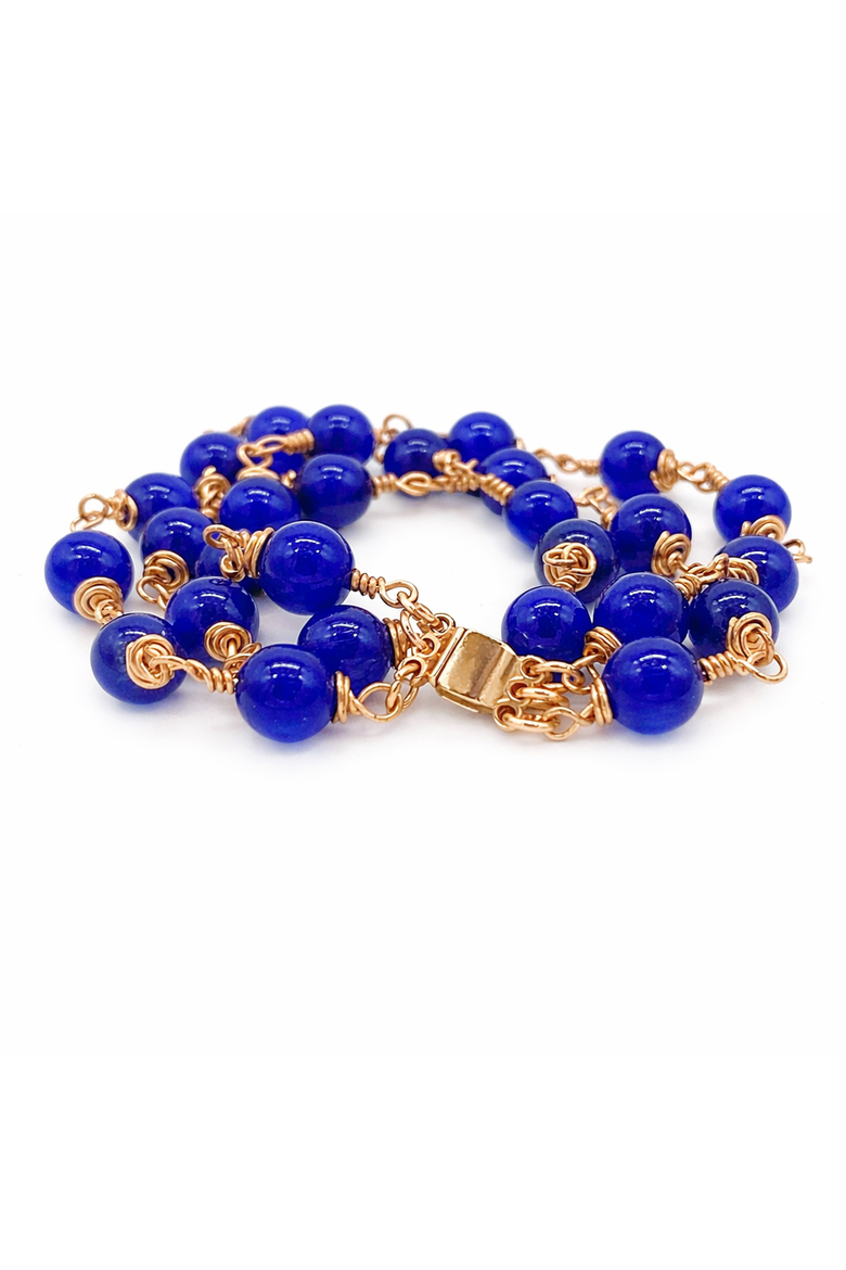 Azule Cat-Eye Glass Bead Bracelet, Main, color, Blue