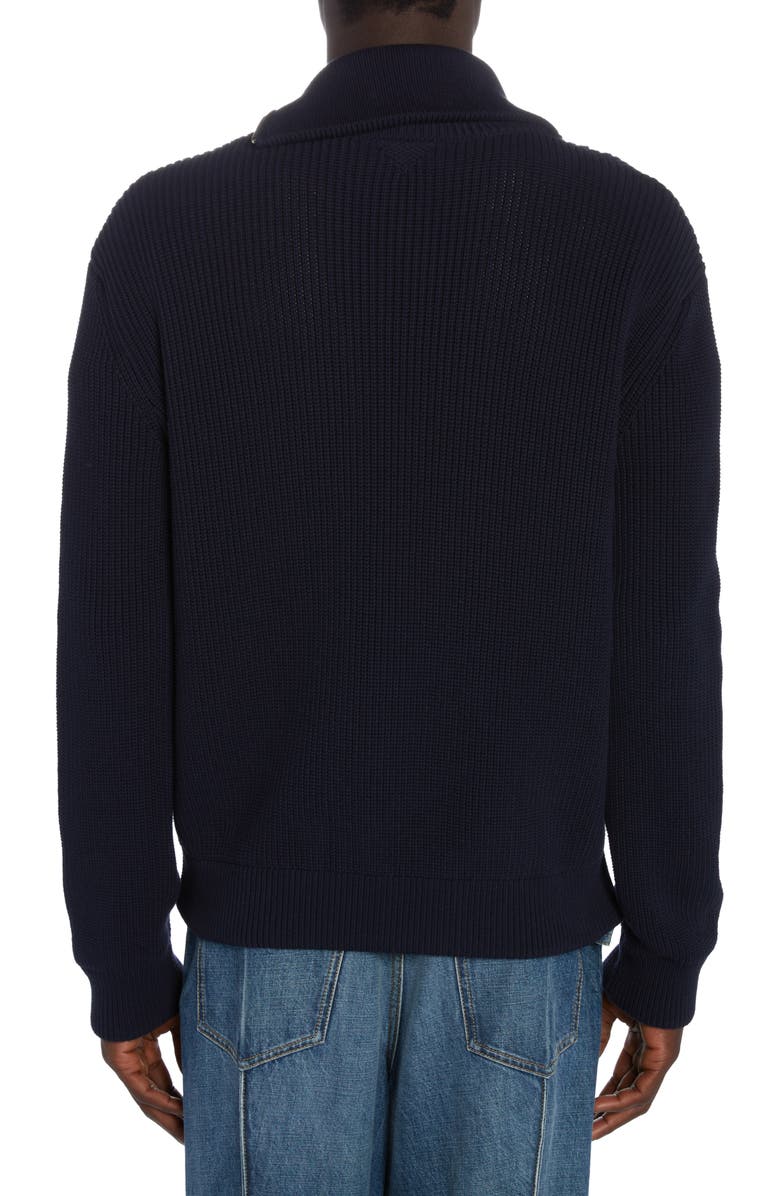 Bottega Veneta Double Zip Rib Cardigan, Alternate, color, 