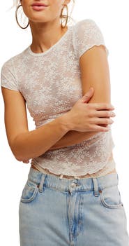 Free People Ready to Go Lace T-Shirt