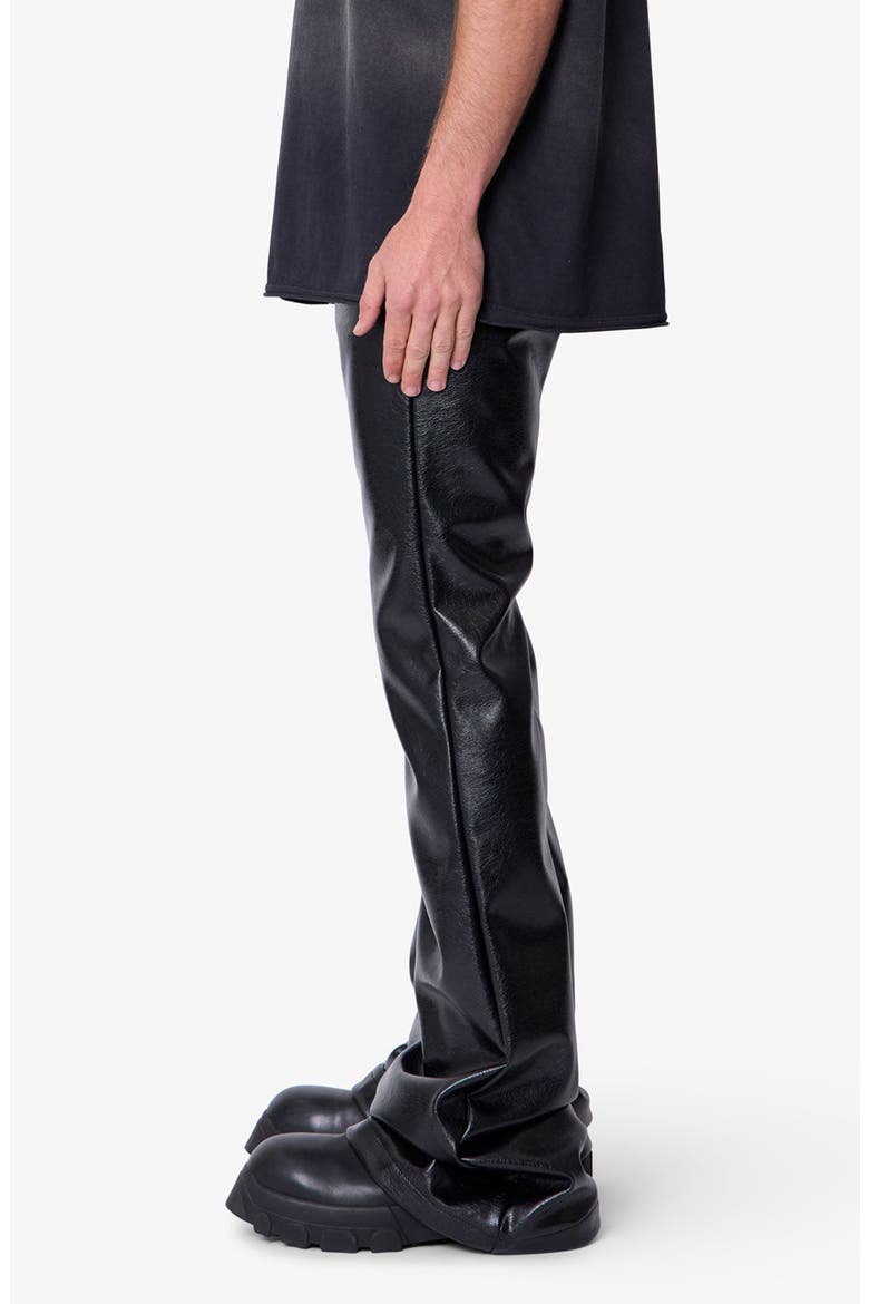 Super Stacked Faux Leather Pants, Alternate, color, BLACK