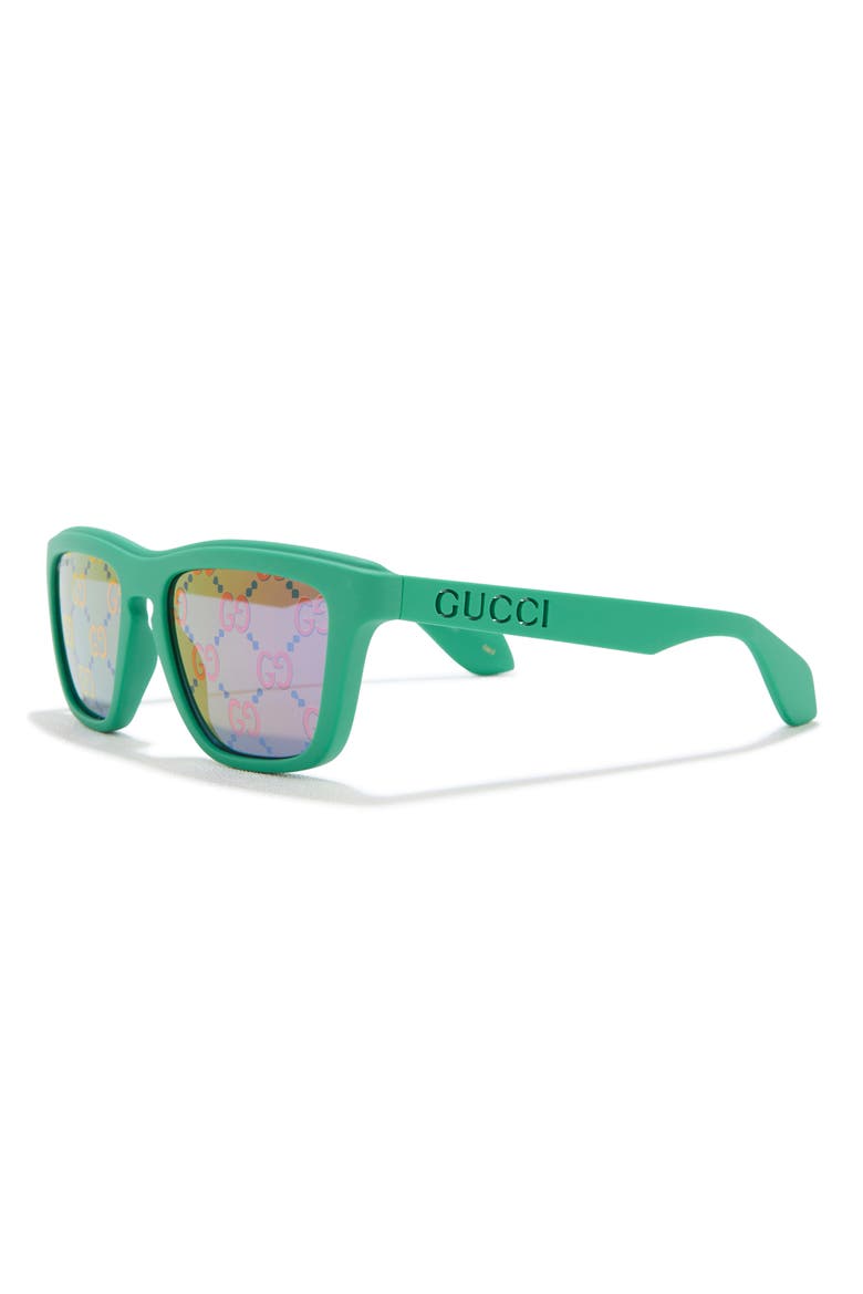 55mm Square Sunglasses, Alternate, color, GREEN GREEN BLUE