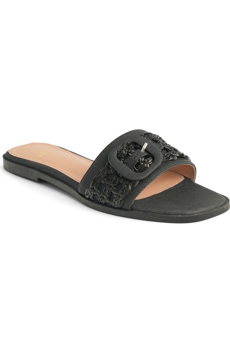 NEW YORK AND COMPANY Amber Woven Buckle Slide Sandal, Main, color, Black
