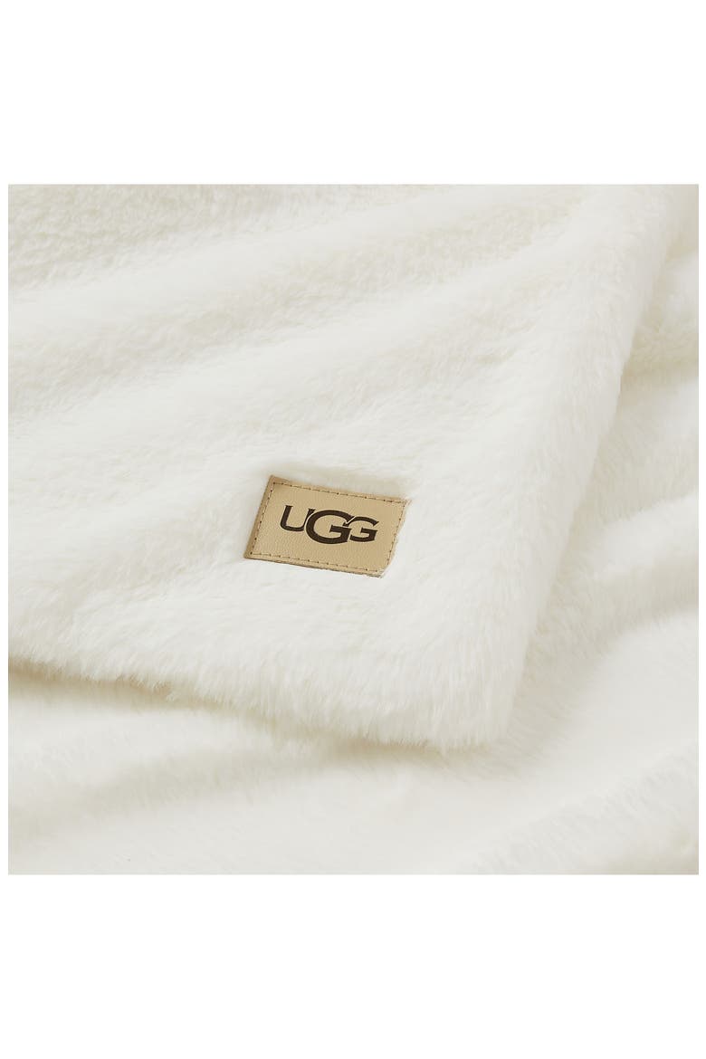 Marcella Faux Fur Throw Blanket, Alternate, color, SNOW