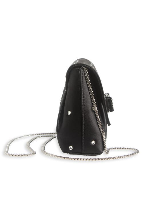 Versace Medusa 95 Crystal Embellished Satin Envelope Clutch In Black Palladium
