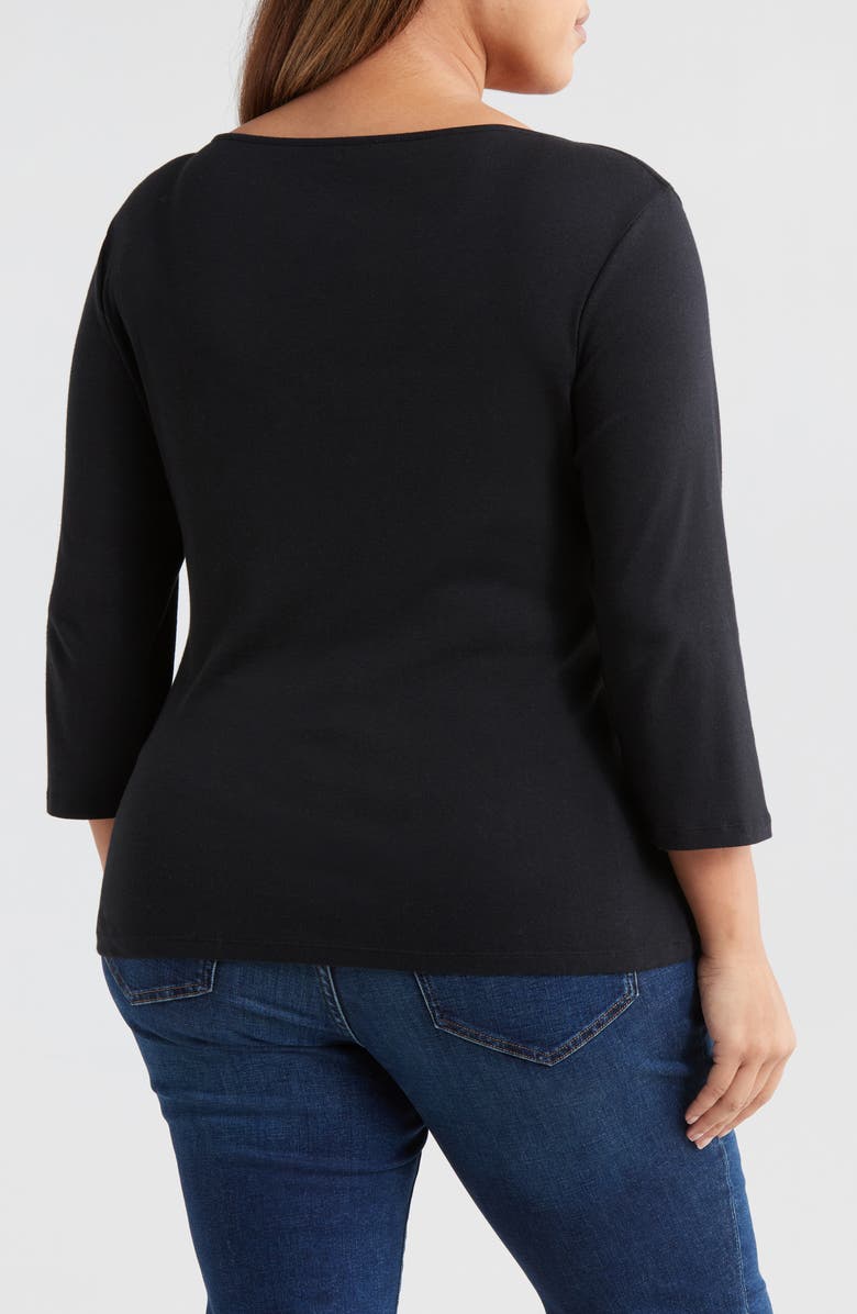Caslon<sup>®</sup> Boat Neck Long Sleeve Tee, Alternate, color,